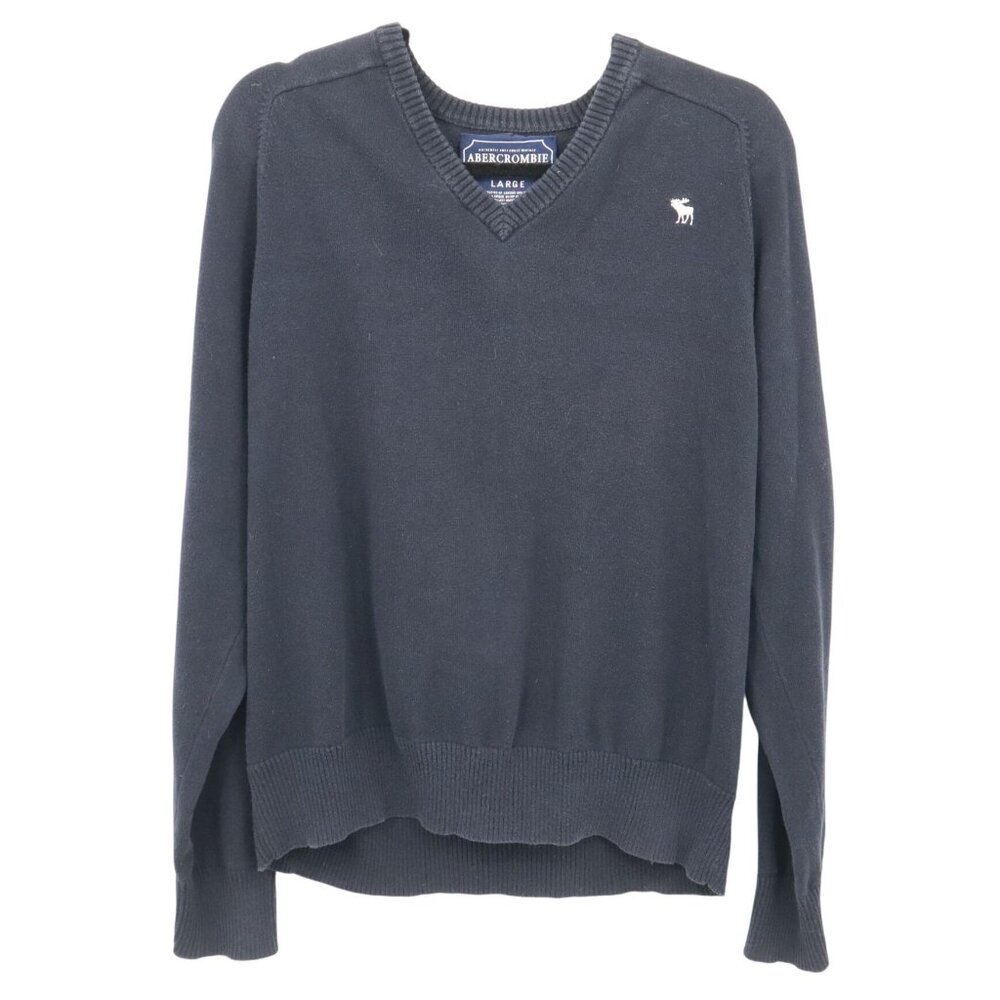 Abercrombie & Fitch Sweater Mens L Navy Academia Preppy Country Club Y2K Vintage